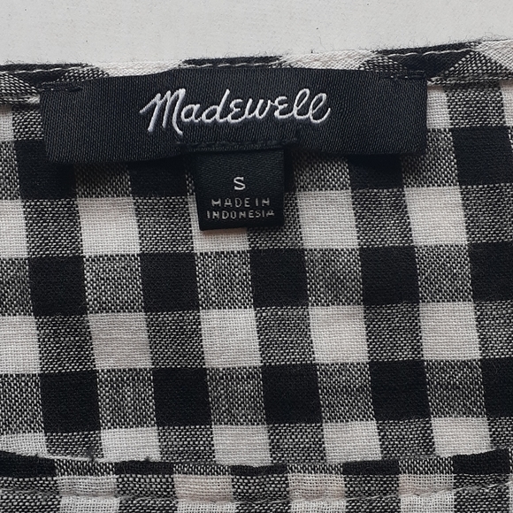 Madewell Gingham lace bell sleeve top size… - Picture 6 of 9
